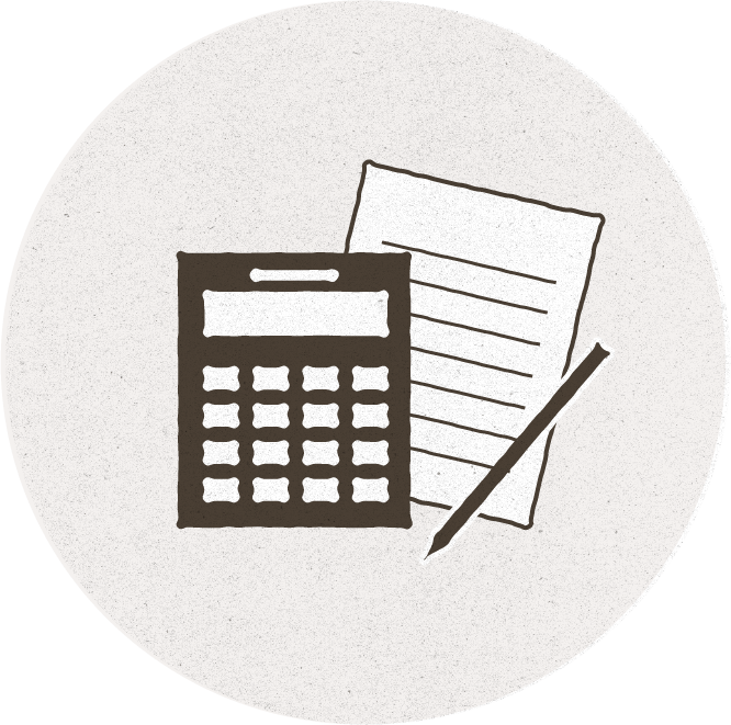 電卓とノートのイラスト